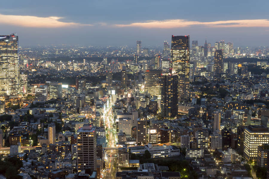LandscapesCityNight0029 - Free Background Texture - aerial city landscape panorama skyline